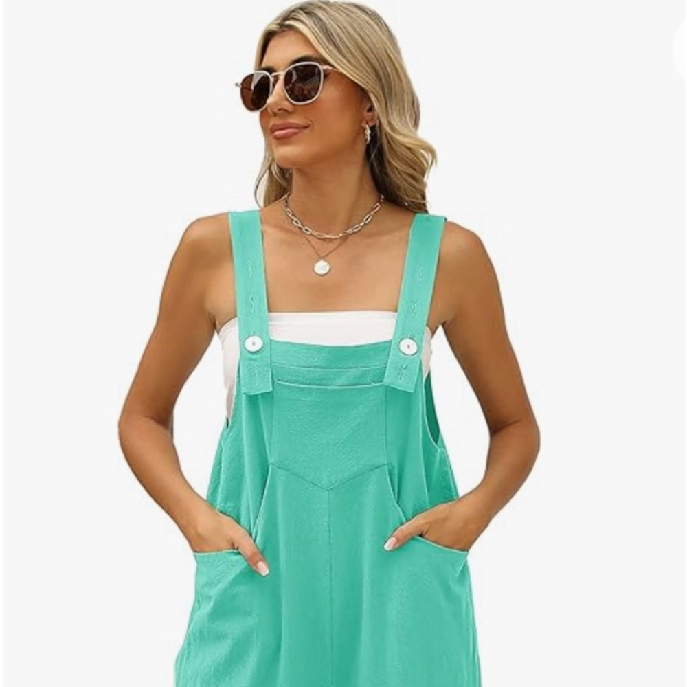 Wide leg Romper in Turquoise